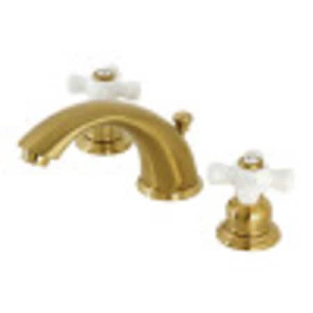 Kingston Brass KB967PXSB Widespread Bathroom Faucet with Retail Pop-Up, Brushed Brass KB967PXSB